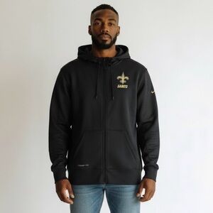 Nike NFL New Orleans Saints Hoodie Men's XXL Full-Zip Hoodie On Field Football